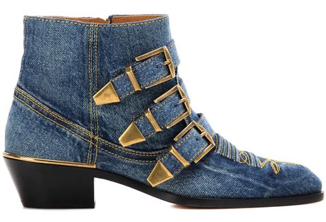 chloe cowboy boots|chloe denim boots.